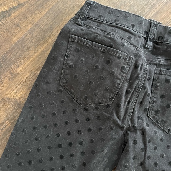 ANN TAYLOR Modern Fit Black Denim Ankle Jeans Polka Dots Classic Stretch Size 10 - Picture 10 of 11